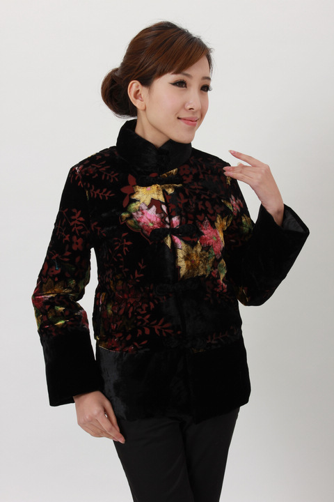 Fashion New Chinese tradition Ladies Winter Velour Jacket Coat Outerwear M L XL XXL XXXL KOOO5-A