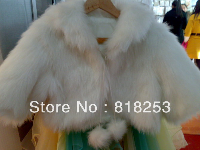 Fashion New Classy Bridal Jacket Wedding Accessories Faux Fur Long Sleeves Ball White Color Shawl Tippet Stole Stylish Hot  P-3