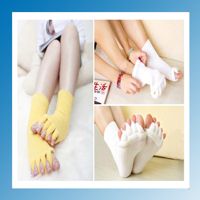 Fashion New Foot Toes Alignment Cotton Socks Stretch Tendons Five Toes Sock Free Shipping