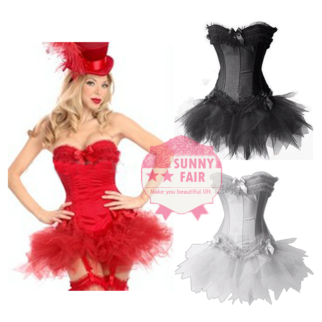 Fashion New Mature Sexy Corset Women Red Black White 3Color Bustier Corset Lingerie Corset Control Slips