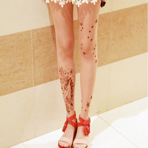 Fashion New Transparent Tattoo Pantyhose Unicorn Tights Leggings Pantyhose Stockings