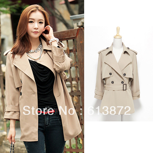 Fashion New Womens Lapel Long-sleeved  Solid Color Windbreaker Coats XCS1231068