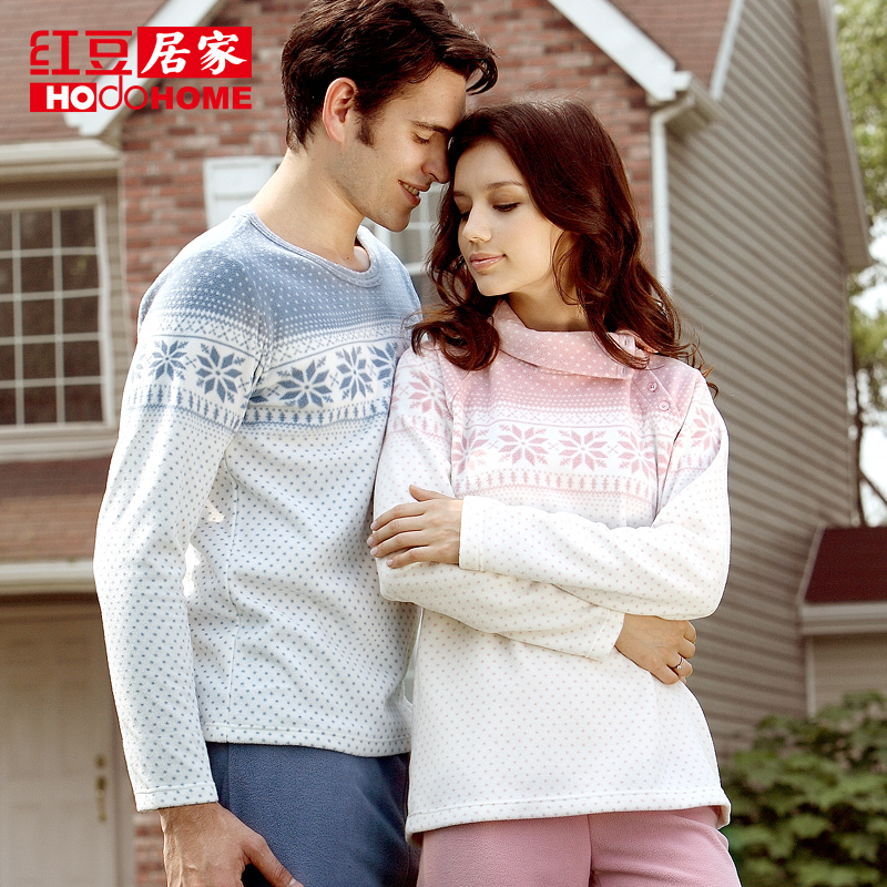 fashion nordic style lovers design autumn and winter polar fleece fabric casual lounge 1 set