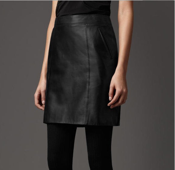 Fashion normic b water washed leather pencil skirt bust skirt fashion women's leather skirt