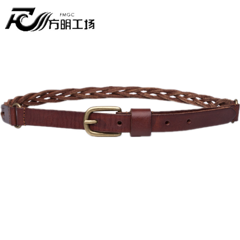 Fashion normic female genuine leather knitted belt first layer of cowhide casual all-match accounterment cronyism belly chain
