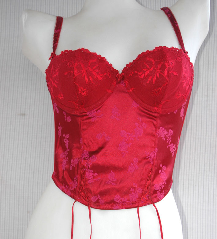 Fashion o lingerie red jacquard satin tight shapewear shaper 70b75abd80bc