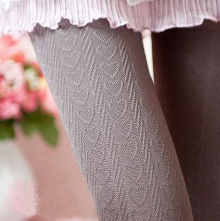 Fashion oblique stripe heart love exquisite jacquard pantyhose stockings legging