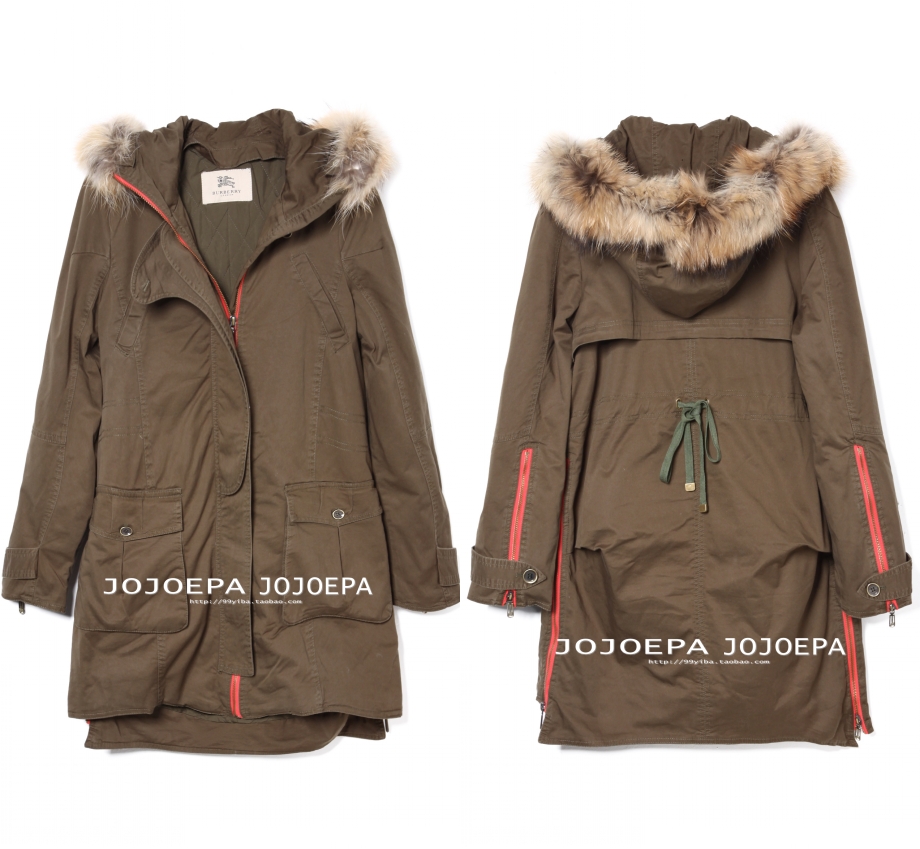 Fashion olive thermal large pocket vintage trench with a hood thick wadded jacket