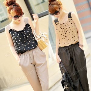 Fashion On Moon Fancyqube Chic Sleeveless Polka Dot Jumpsuit