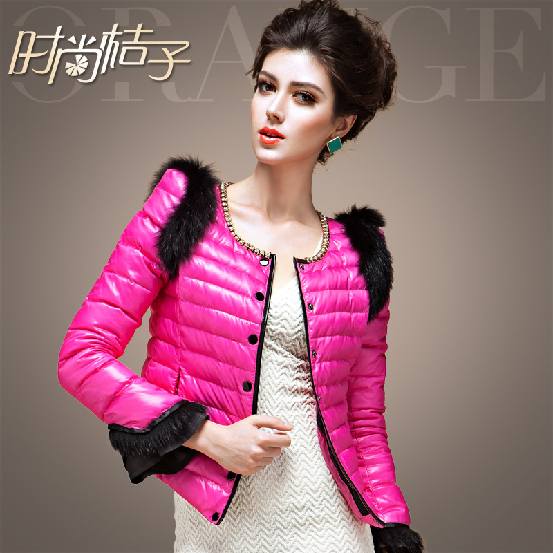 Fashion orange 2012 thin slim down coat down coat female short design