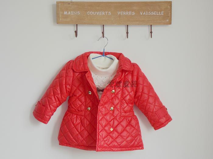 Fashion ! oshkosh female child autumn and winter double breasted thin wadded jacket cotton-padded jacket outerwear