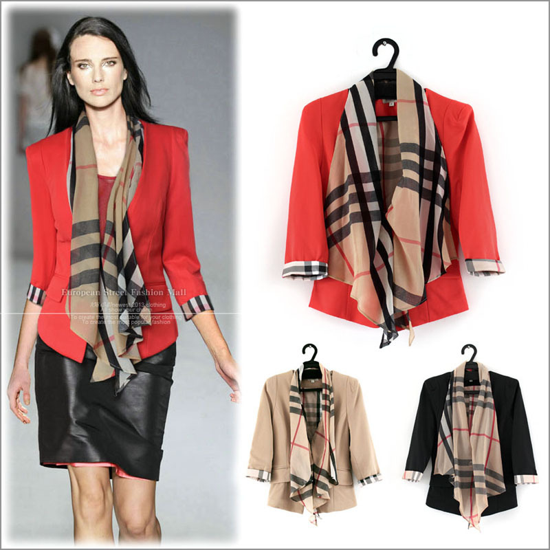 fashion osong Fashion elegant slim career women's one button blazer short jacket ol freeshipping