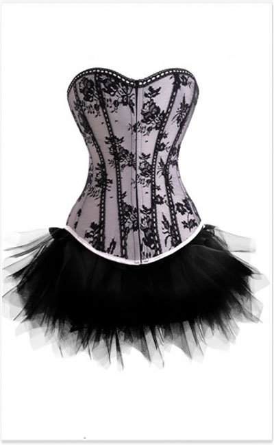 Fashion overbust corset skirt suits with Tutu skirt Free shipping - 2qm014a