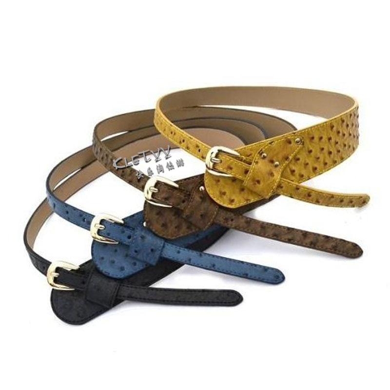 Fashion peacock women's belt genuine leather strap decoration all-match belt ostrich grain belt