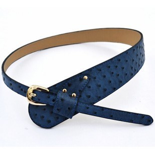 Fashion peacock women's belt genuine leather strap decoration all-match belt ostrich grain belt