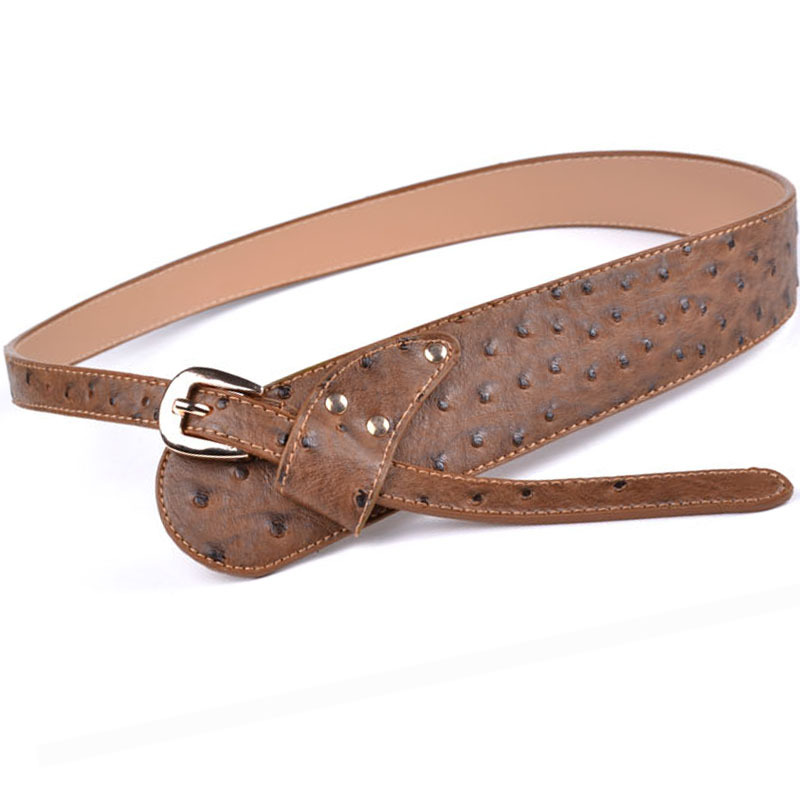 Fashion peacock women's belt leather strap decoration all-match belt ostrich grain belt