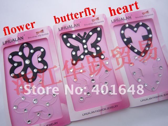 fashion perfect Bra Strap Clip Cleavage Control Clip  Ladies Sexy butterfly type bar buckle crystal  diamond original packing