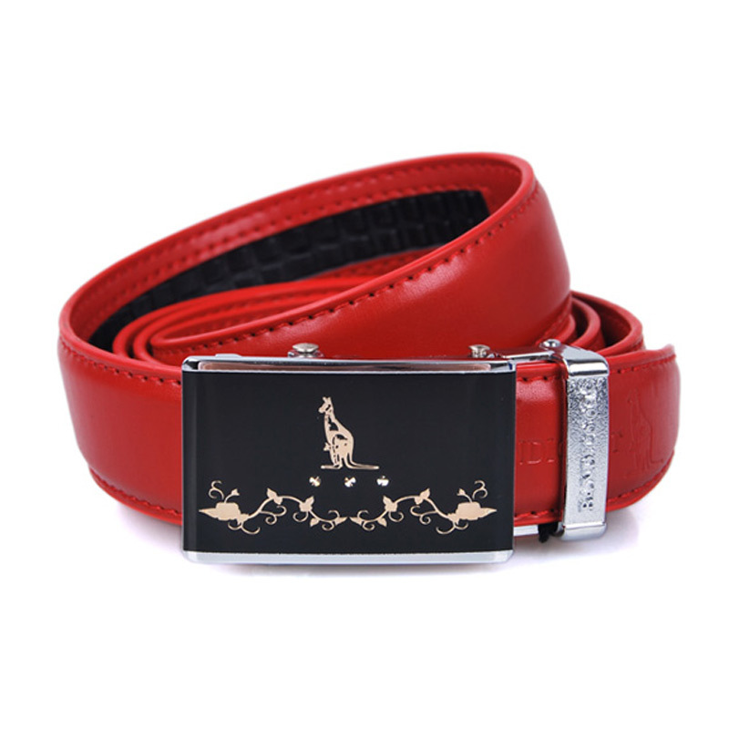 Fashion phalanger red gift women's cowhide belt automatic buckle genuine leather female strap