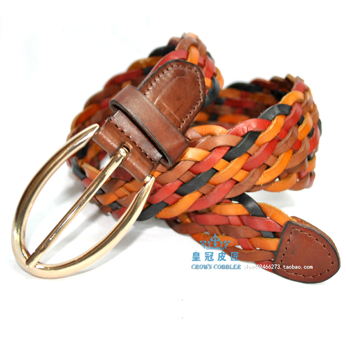 Fashion pin buckle knitted belt strap women's genuine leather jeans belt female clothes accessory