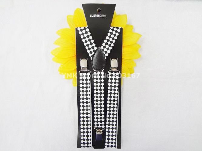 Fashion Plaid Print Suspender,2.5CM Wide Men/Women Pants Braces,10PCS/LOT mix colors,Free Shipping