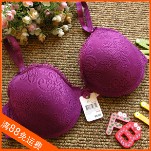 Fashion plus size bra purple beautiful lace large cup 80d 85cd 90d