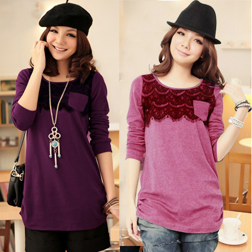 Fashion plus size maternity clothing autumn long sleeve length t-shirt autumn top autumn and winter basic shirt