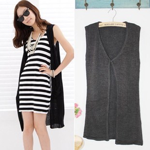 Fashion plus size spring and autumn mm long design sleeveless autumn sweater outerwear cardigan sweater cape