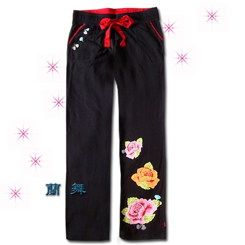 Fashion plus size thickening plus velvet butterfly peony lounge pants pajama pants