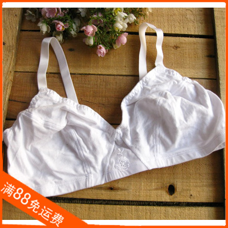 Fashion plus size underwear white cotton plus size bra wireless 90b 95a
