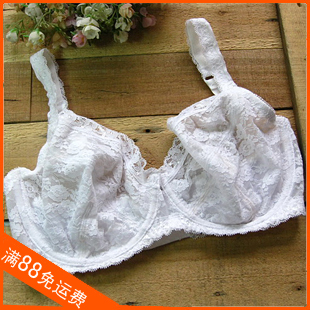 Fashion plus size underwear white lace large cup bra glossy comfortable