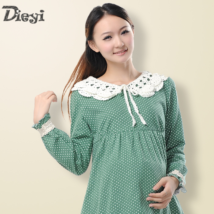 Fashion polka dot 120922 long-sleeve top maternity clothing outerwear autumn and winter