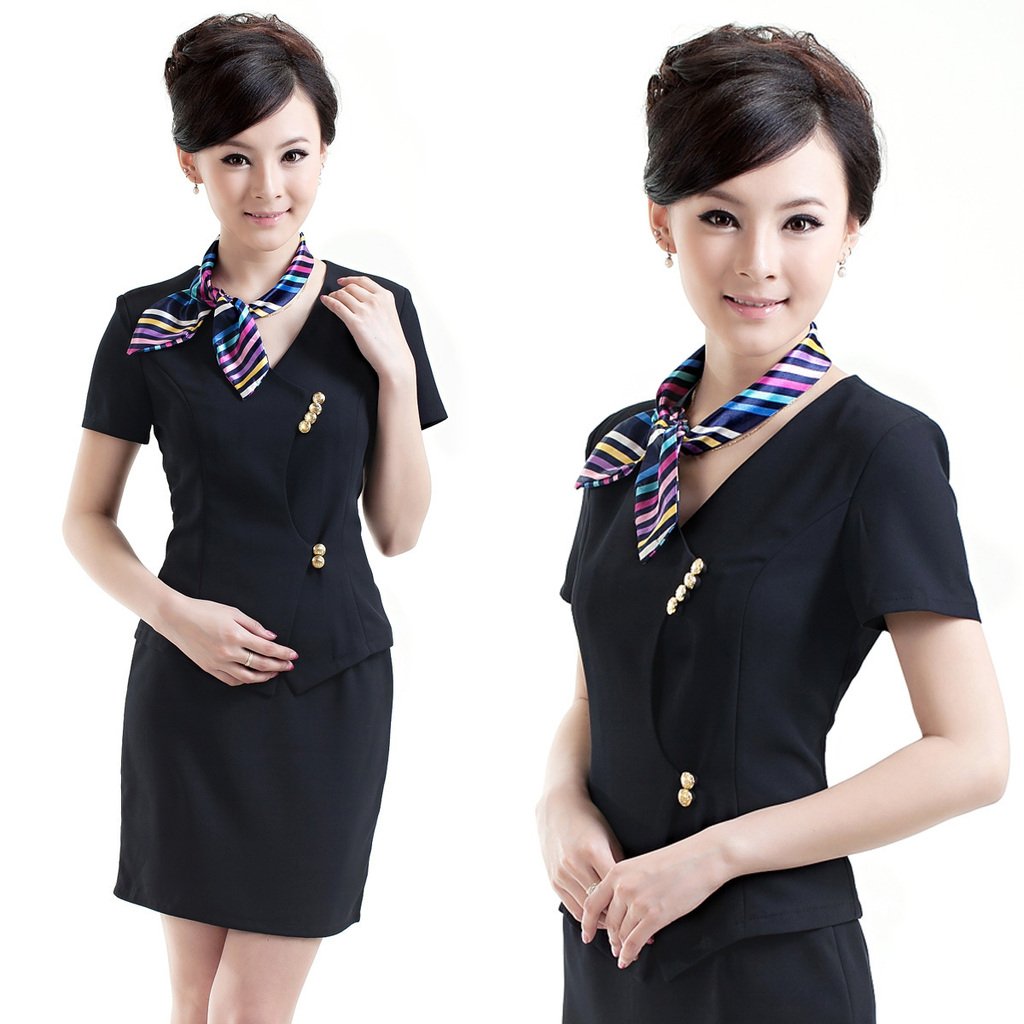 Fashion professional women's skirt summer front desk uniform set work wear