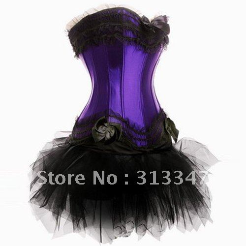 Fashion purple top corset sexy lingerie strapless slimming underwear  gothic shaper lady bustier free shipping cs330