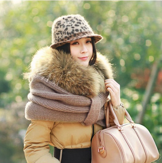 Fashion rabbit fur leopard print roll-up hem fedoras fashion autumn and winter women's two-color jazz hat