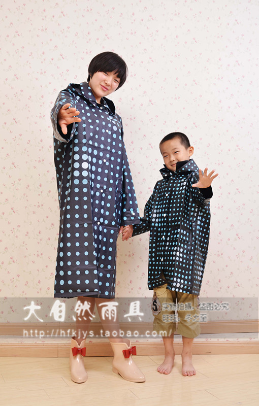 Fashion raincoat poncho super fashion family set