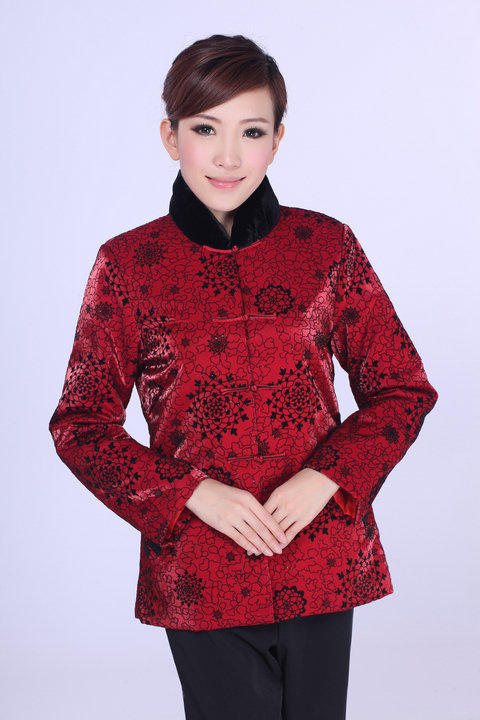 Fashion Red Chinese tradition Ladies Winter Jacket Coat Outerwear M L XL XXL XXXL K0006