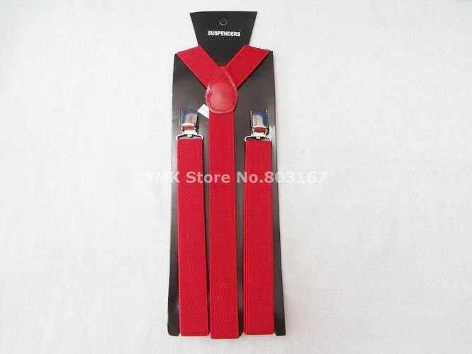 Fashion Red Elastic Adjustable Suspender Clips,Y-back Pants Brace 2.5CM Width,10PCS/LOT mix colors,Free Shipping