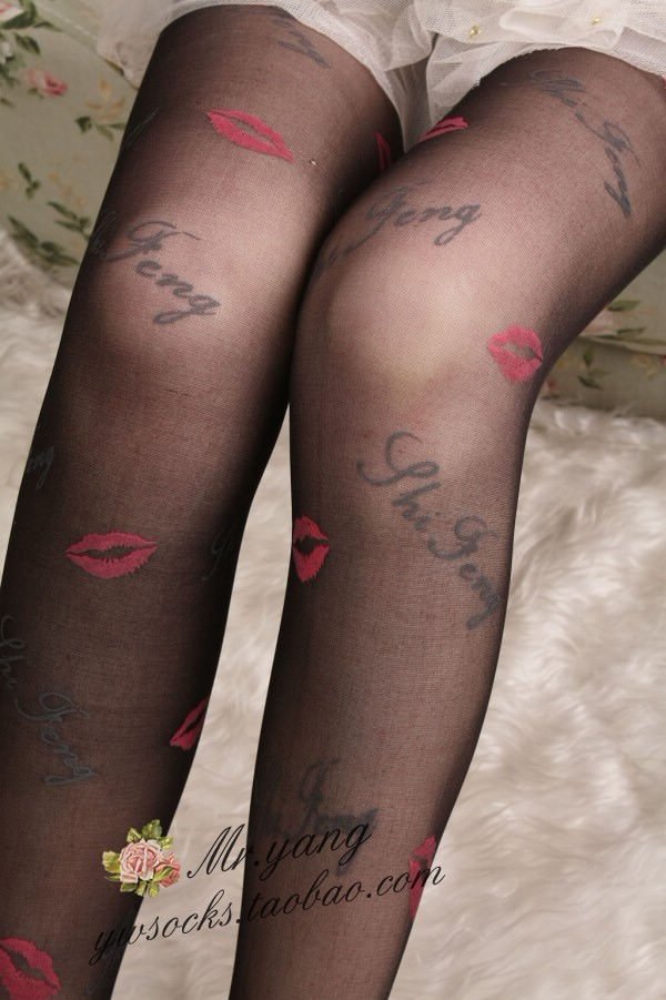 Fashion  Red Lipsticks Kiss Slimming Solid Hosiery Tights Pantyhose Women Sexy Leggings Stockings 15pcs/Lot With Gift Package