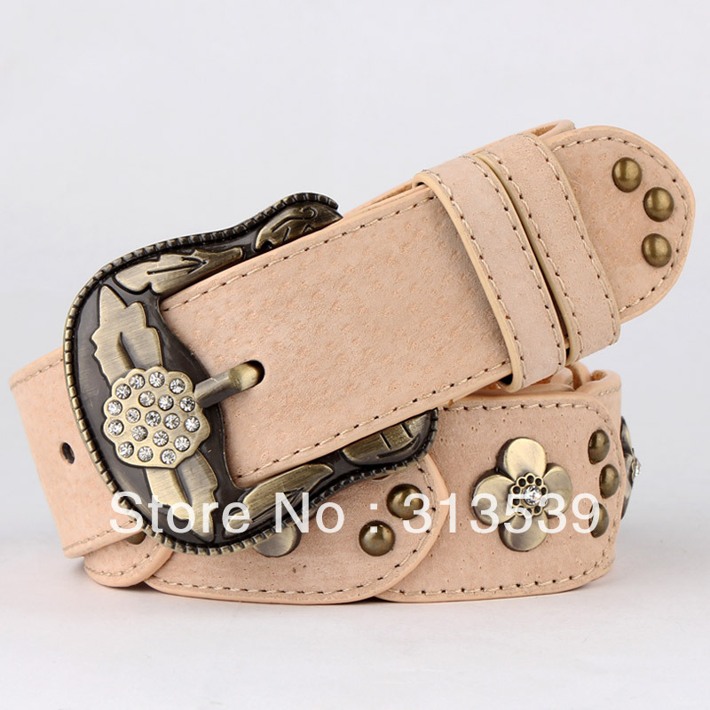 Fashion rhinestone vintage belt female winter all-match belt genuine leather inlaying strap women's