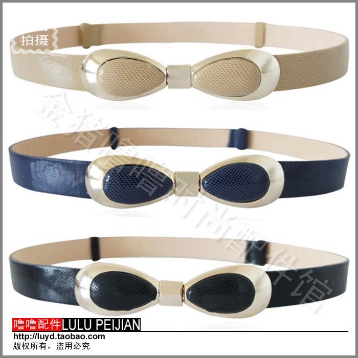 Fashion round women's bow genuine leather belt strap fashionable casual all-match belt decoration female cronyism