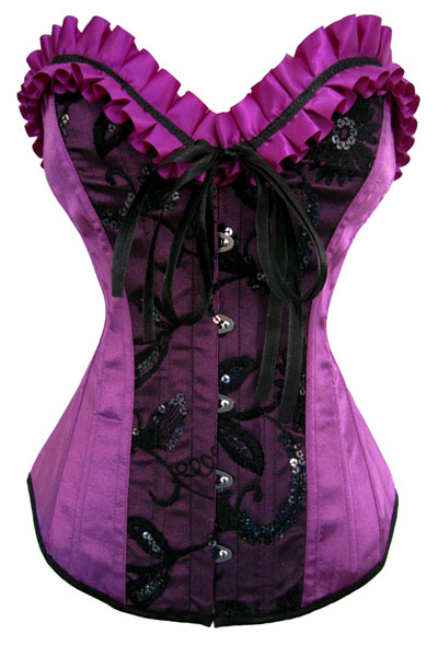 Fashion royal body shaping purple embroidered paillette corset small vest corselets 5191 ladies sexy corset sexy lingerie