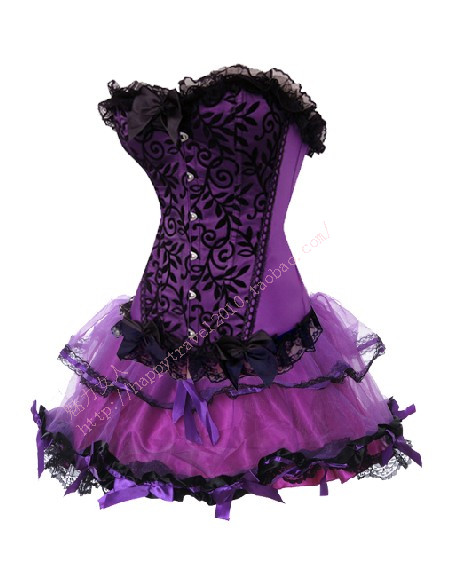 Fashion royal tiebelt body shaping lace jacquard dress ball skirt lace underwear corset thin waist abdomen drawing bra