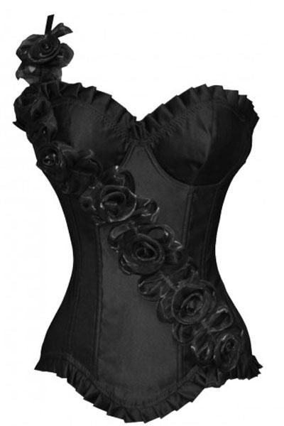 Fashion royal vest shaper black tight flower lacing 5220 - 2