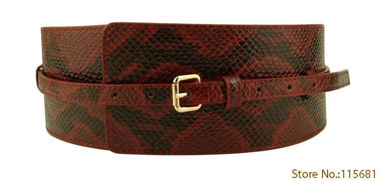 Fashion serpentine pattern genuine leather belt