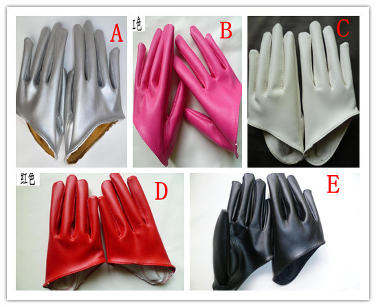 Fashion Sex and The City PU Leather Women Five Finger Half-Palm Gloves