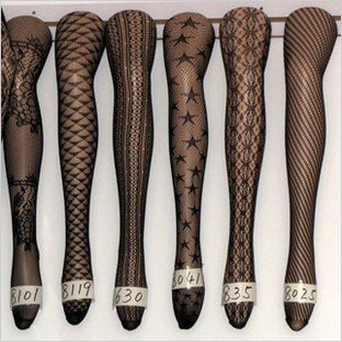 Fashion sexy black hollow out tights and leggings + women vintage silk checked ultrathin printed net stockings mesh pantyhose