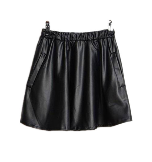 Fashion sexy PU all-match leather small short skirt leather skirt