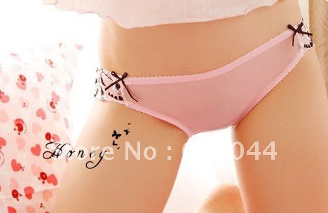 FASHION SEXY WOMAN CHIFFON UNDERWEAR WITH EMBROIDERY+LACE SEXY LINGERIES+LEOPARD BOW TIE UNDERPANTS WITH COTTON CROTCH NTWU010