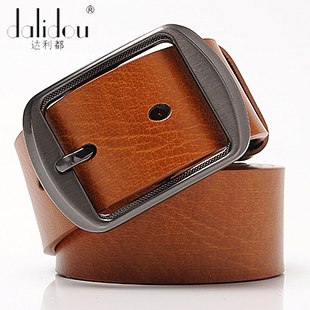 Fashion Simple Genuine Leather Belt Second Layer Cowhide Leather Belt Pin Buckle Free Shipping