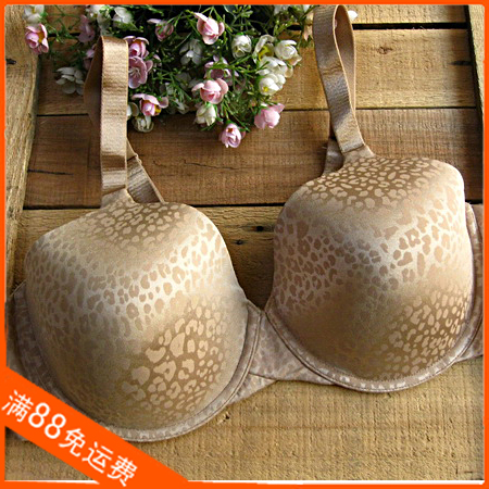 Fashion single plus size underwear glossy seamless leopard print plus size bra with wire